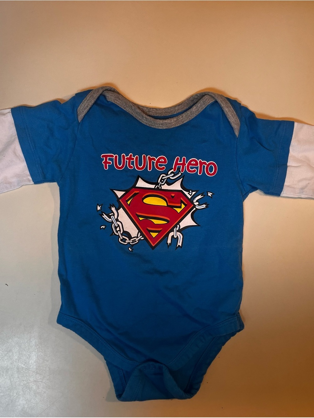 DC Comics Superman Blue and Gray Baby Bodysuit